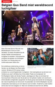 Belgian Quo Band Wereldreord luchtgitaar op Gentse feesten