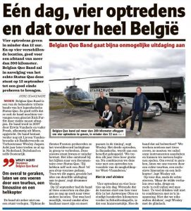 Belgian Quo Band 4 concerten in 1 dag Belgie