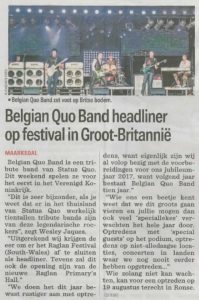 Belgian Quo Band Headliner festival UK